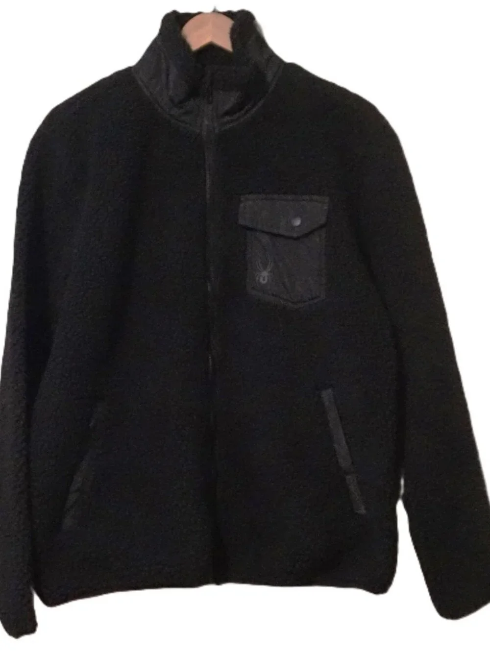 Spyder Full Zip Fuzzy Sherpa Black Jacket Men’s Medium